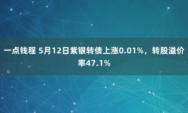 一点钱程 5月12日紫银转债上涨0.01%，转股溢价率47.1%